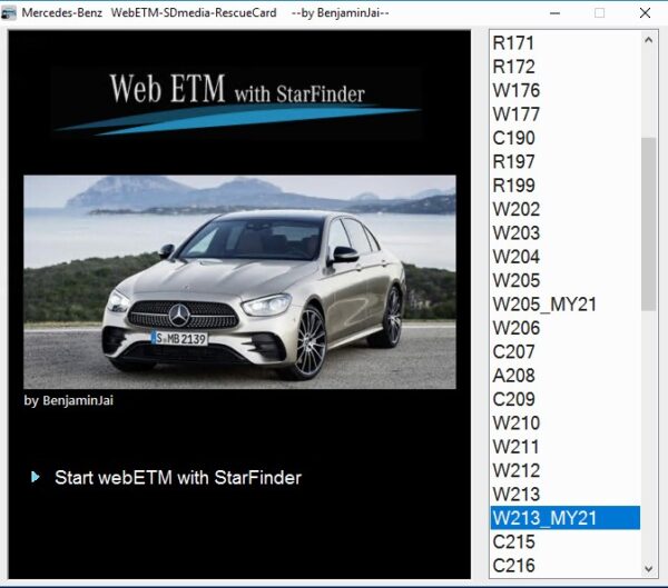 Mercedes StarFinder 2023 electronic component locator and electrical wiring diagrams interface for passenger cars and commercial vehicles