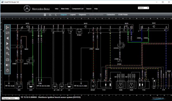 Mercedes StarFinder 2023 electronic component locator and electrical wiring diagrams interface for passenger cars and commercial vehicles